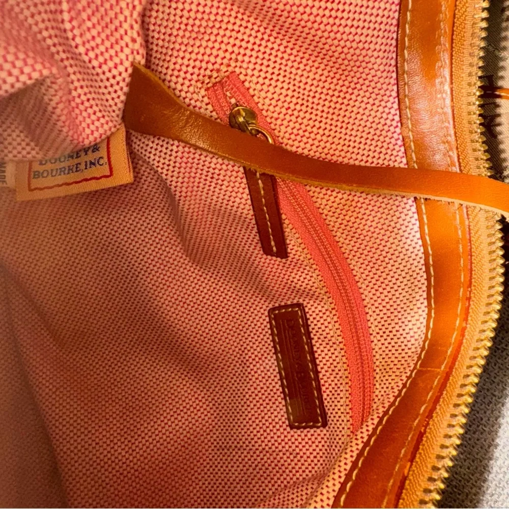 Vintage Dooney & Bourke Canvas & Leather Hobo Shoulder Bag Equestrian Style